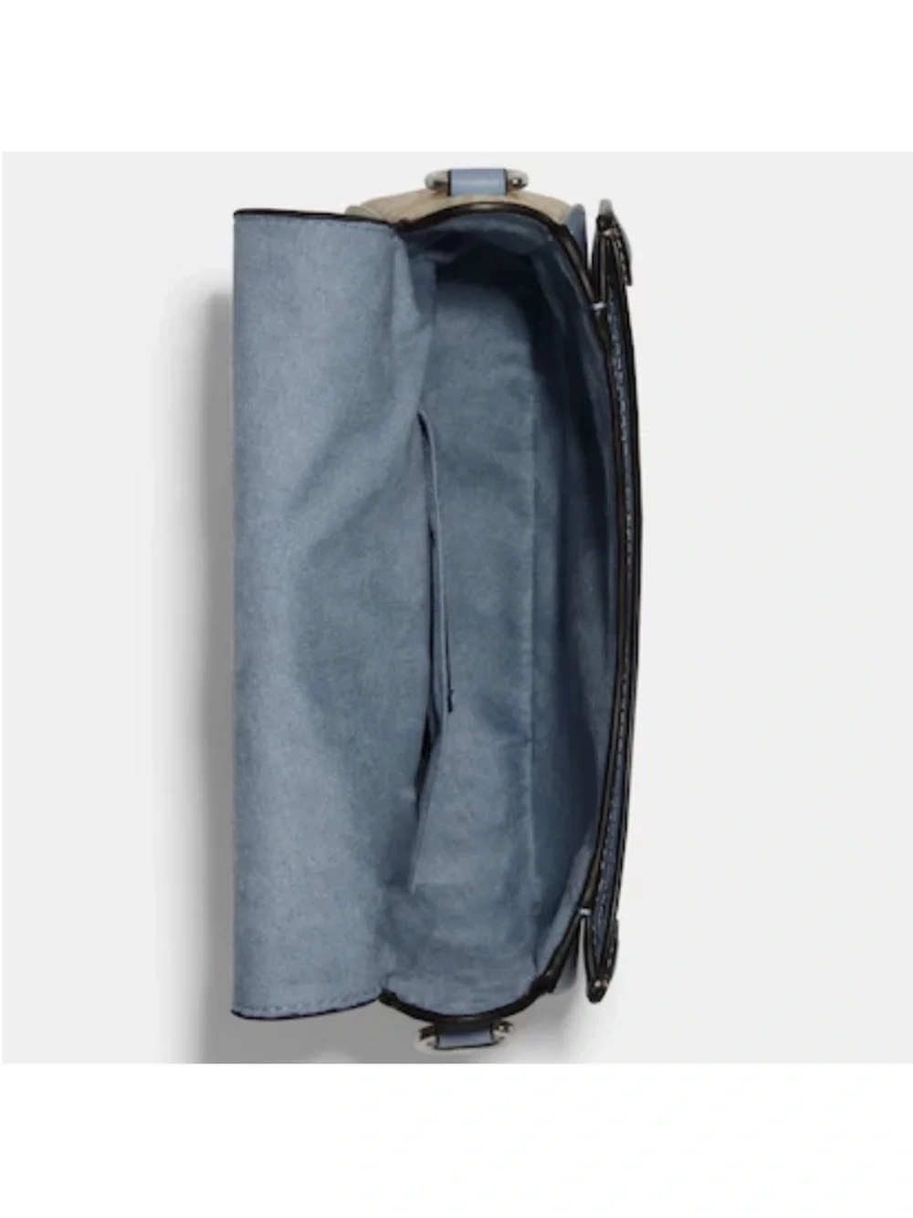 COACH Georgie Saddle Bag In Signat Canvas COLOR:
Silver/Light Khaki/Marble
Blue - Picture 15 of 16